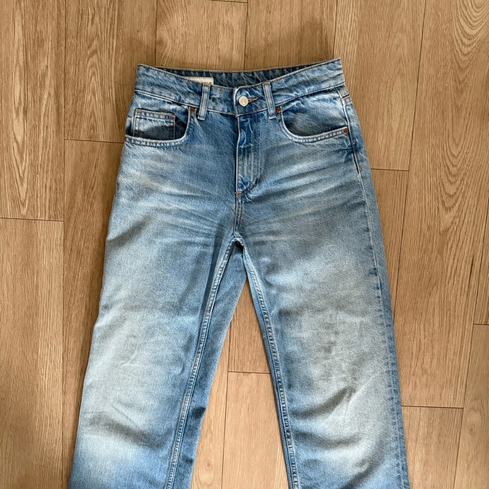 zara mid/high rise wide leg long inseam jeans - 2 - Picture 5 of 7